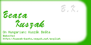 beata kuszak business card